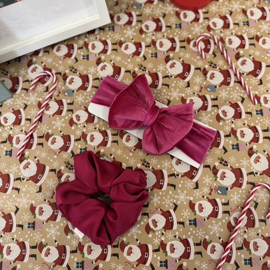 Σετ "Μαμά & Κόρη" - Scrunchie για τη Μαμά & Κορδέλα για την Κόρη